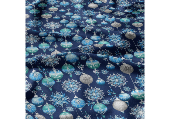 Vánoční bavlněná látka, metráž, šíře 160 cm, Vánoční Gračky