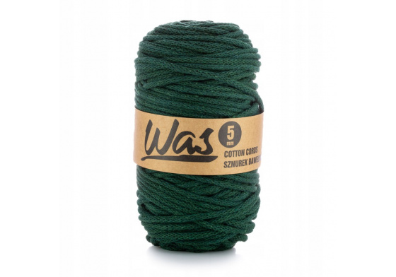 Bavlnená šnúra 5 mm, 100 m, farba tm. zelená 260