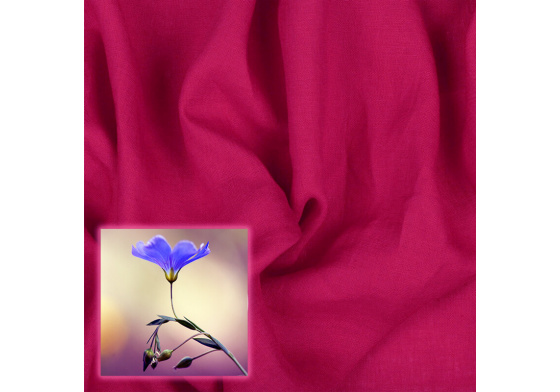 Lněná přírodní látka Oskar barva Fuchsie 265 gr