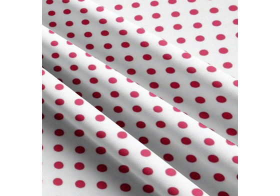 Bavlnená látka, vzor 10 mm bodka amarat na bielom podklade, metráž 160 cm  