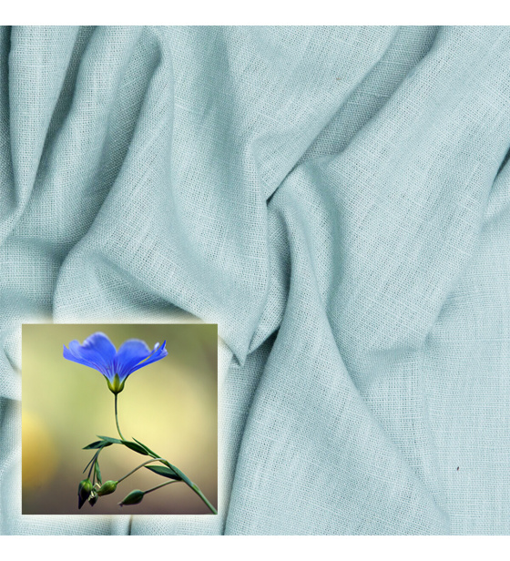 Přírodní lněná látka Oskar barva Mentolová 265 gr