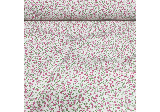 Bavlnená látka 138, vzor červené kvetiny, metráž 160 cm  