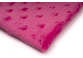 Látka Minky mikroplyš hviezdy, farba fuchsiová 23 Látka Minky mikroplyš hviezdy, farba fuchsiová 23