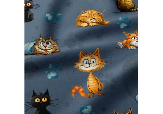 Bavlnená látka, vzor Malé zvieratká, Granátový podklad, metráž 160 cm  