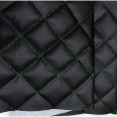 Ekokoža prešívaná, farba čierno-zelená, metráž 140 cm 