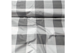 Bavlnená látka, vzor kocka šedá 8 cm mix, metráž 150 cm Bavlnená látka, vzor kocka šedá 8 cm mix, metráž 150 cm