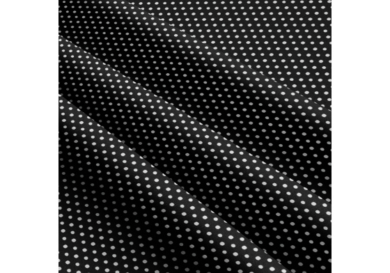Bavlnená látka, vzor 3 mm bodka černá na bielom podklade, metráž 160 cm        