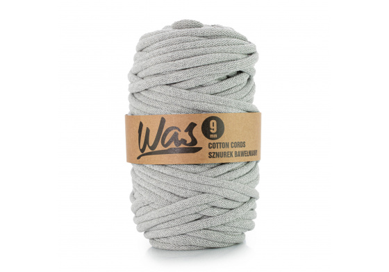 Bavlněná šňůra 9mm, 50m, světle šedá 030