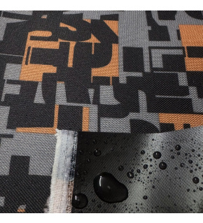 Nepremokavá látka Kodura, farba oranžová mozaika, metráž 150 cm    