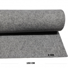 Technický filc 6 mm, farba šedá, metráž 150 cm 