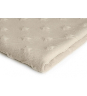 Látka Minky mikroplyš hviezdy, farba ecru 02 Látka Minky mikroplyš hviezdy, farba ecru 02