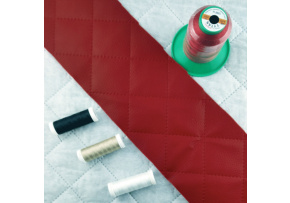 Ekokoža prešívaná ultrazvukom, farba červená, metráž 145 cm 