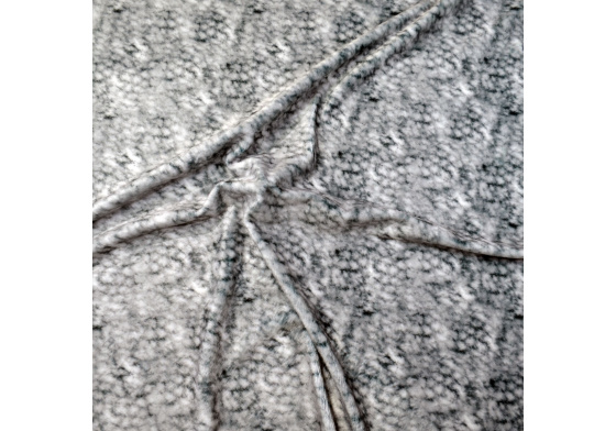 Látka Minky mikroplyš, mačací vzor, farba šedá