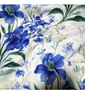 Bavlnené látky vzor Kvietky na Bielom