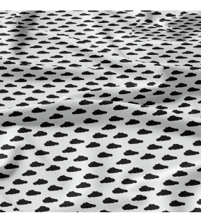 Bavlnená látka vzor mrak, farba biela 262, metráž 160 cm