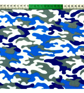 Bavlnená látka vzor moro modré, metráž 160 cm