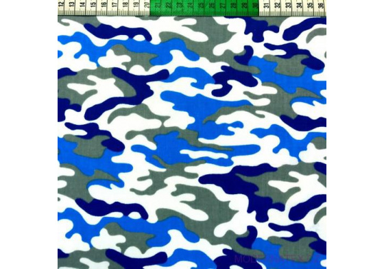 Bavlněná látka vzor moro modré