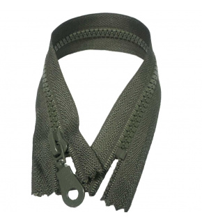 Zips khaki kosticový Nedeliteľný 5 mm, dĺžka 25 cm