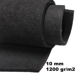 Technický filc 10 mm, farba čierna, metráž 160 cm 