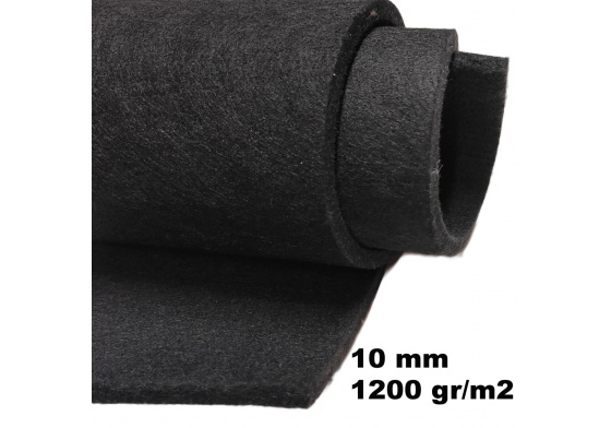 Technický filc 10 mm barva černá, šířka 160 cm 