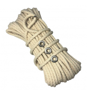 Bavlnené-Polyesterové lano 9 mm x 25 m, farba Béžová