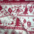 Škandinávsky vianočný vzor bavlnenej látky červený, metráž 160 cm