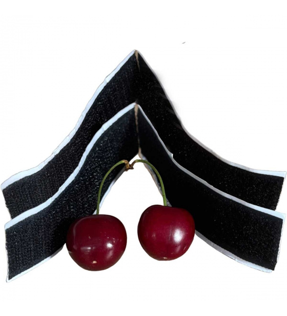 Pásik na suchý zips s lepidlom, farba Černá 2x20 cm, šírka 20 mm