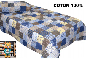 Krepové obliečky na zips, farba Modrá, 140x200 cm  