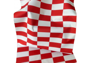Látka do exteriéru na zahradné lehátka a húpacie siete, farba Bielo Červená Šachovnica 5x10 cm Látka do exteriéru na zahradné lehátka a húpacie siete, farba Bielo Červená Šachovnica 5x10 cm