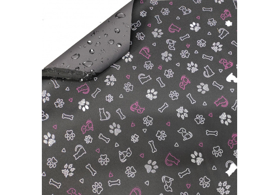 Vodu odpuzující látky kodura vzor DOG 5  barva grafitová