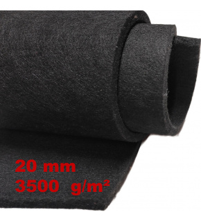 Technický filc 20 mm, farba čierna, metráž 100 cm