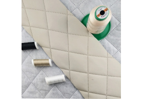 Ekokoža prešívaná ultrazvukom, farba ecru, metráž 145 cm Ekokoža prešívaná ultrazvukom, farba ecru, metráž 145 cm