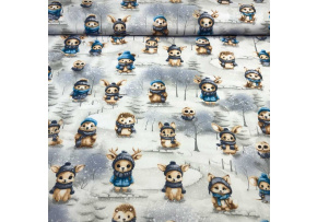 Vianočný bavlnenej látky vzor Vianoce na Bielom, metráž 160 cm Vianočný bavlnenej látky vzor Vianoce na Bielom, metráž 160 cm