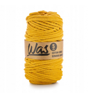 Bavlnená šnúra 5 mm, 100 m, farba horčicová 080
