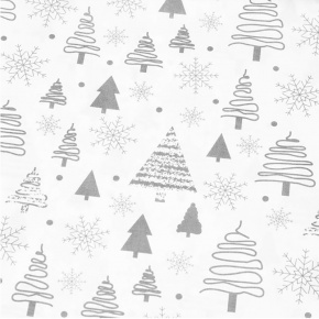 Vianočný vzor bavlnenej látky vzor šedý, metráž 160 cm