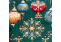 Tissus en coton de Noël au mètre, 160 cm motif Boules de Noël vert