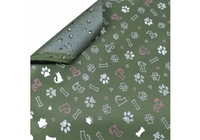 Nepremokavá látka Kodura pes 6, farba khaki, metráž 150 cm 