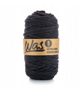 Bavlnená šnúra 5 mm, 100 m, farba antracitová 360