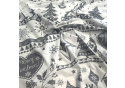 Christmas cotton fabric, by the meter, width 160 cm, Scandinavian motif Grey on White