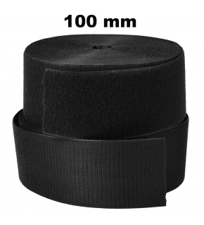 Pásik so suchým zipsom, set háčika a slučky, farba čierna 100 mm, balenie 25 m