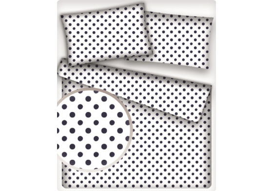 Dětské bavlněné látky vzor Puntík 7 mm granátový bílý podklad, metráž