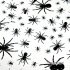  Bavlnená látka, vzor pavúky na bielom podklade, metráž 160 cm     