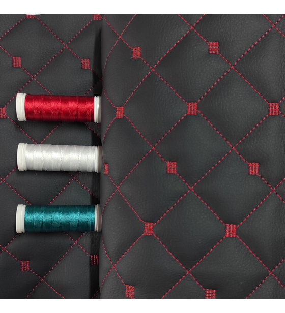 Ekokůže prošívaná MIX 3x3 cm barva Černo-Červená 1,1 m x 0,6 m