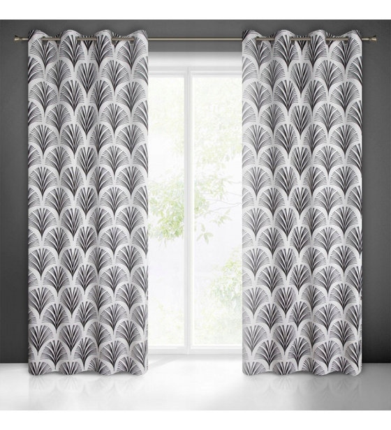 Rideaux motifs Karin couleur blanche 140 x 250 cm 