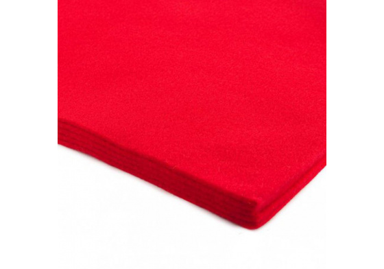Dekoračný filc 3 mm, farba červená, metráž 150 cm 
