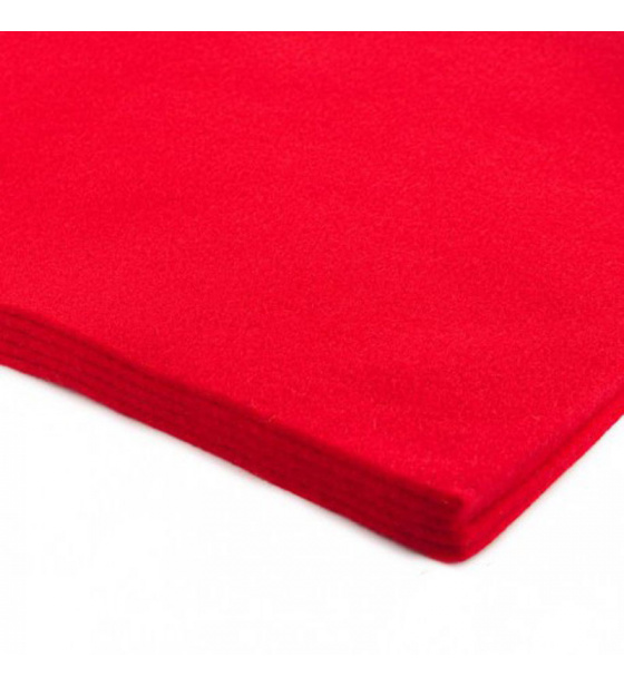 Dekoračný filc 3 mm, farba červená, metráž 150 cm 