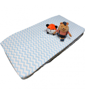 Prostěradlo do postýlky bavlněné na gumu 120x60 cm vzor cik-cak