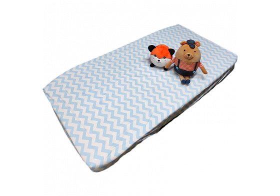 Prostěradlo do postýlky bavlněné na gumu 120x60 cm vzor cik-cak