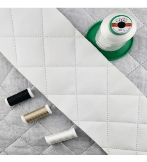 Ekokoža prešívaná ultrazvukom, farba biela, metráž 145 cm 