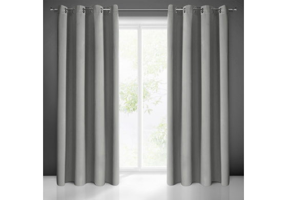 Zatemňovací Závěs s průchodkami ŠEDÁ 135X250 cm